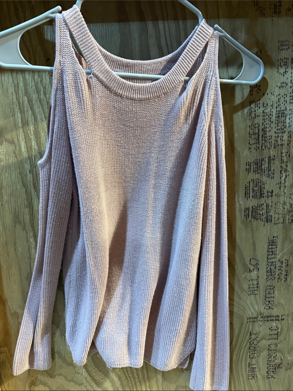 Pink Republic Off-Shoulder Knit Sweater in Blush Women’s Size XS